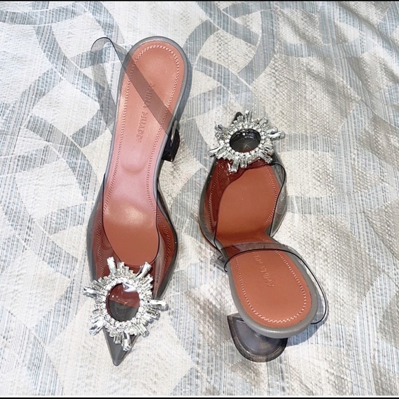 Authentic Amina Muadi Rare 95mm Glass Begum Slingback Heels - Picture 4 of 12